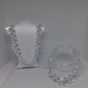 Clear Crystal Bead Necklace - Women's Jewelry